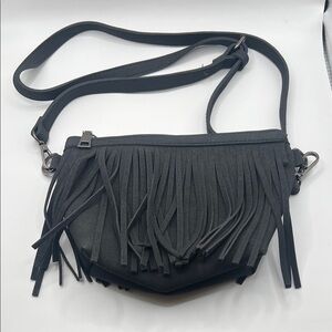 Elegant Black Fringe Crossbody Bag